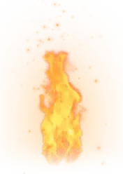 Torch flame on a marble column