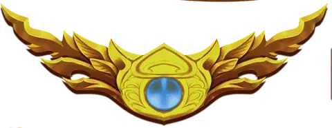 Golden winged crest on the left gate